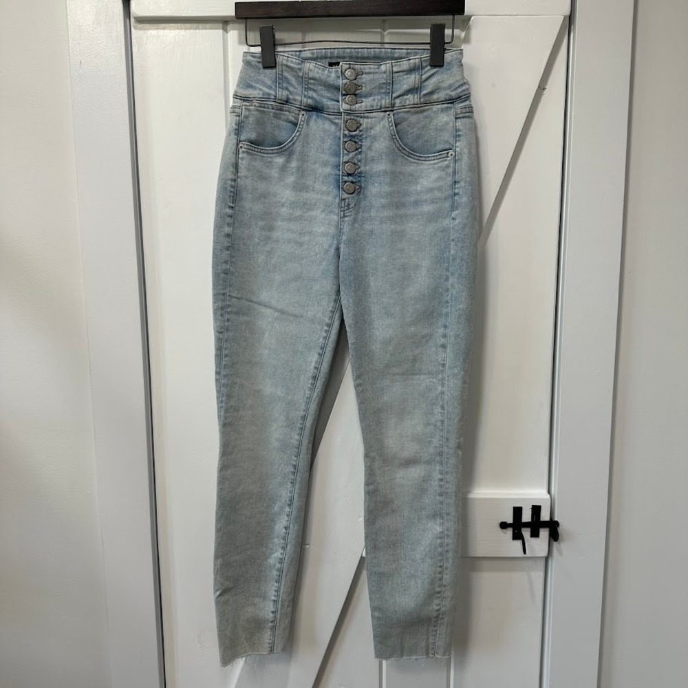 Veronica Beard Womens KAtherine Corset Extra High rise SkinnyJeans 29/8 Raw Hem